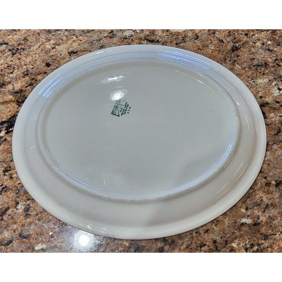 Vintage Syracuse China Econo Rim 12” Oval Serving Platter Red Strip Around Rim - Picture 6 of 9